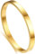 Tidefire Stainless Steel & Titanium Steel Bracelet - 18K Gold Plated Heart & Star Bangle Bracelet (Smooth Gold)
