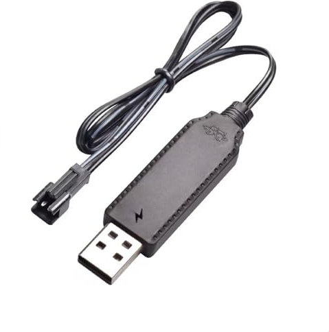 Battery Charger Cable USB Charging Cord 3.6V 3.7V for LiPo Rechargeable Batteries Pack SM-2 Pin Plug Used on RC Toys Car TANK Trucks Trains Boat