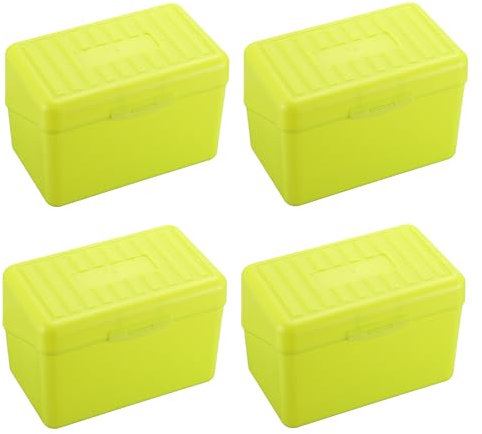 BTSKY Paquete de 4 cajas de tarjetas de índice de 4 x 6 pulgadas, caja de tarjetas de índice, caja de tarjetas de recetas, organizador de almacenamiento de plástico para rellenar tarjetas de índice,