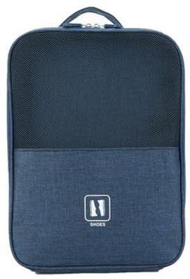 Organisateur de Porte-Chaussures Portable, Sac de Rangement pour Chaussures de Voyage, Organisateur de Chaussures de imperméables, Sac à Chaussures résistant à la saleté de Voyage (Bleu Marine)