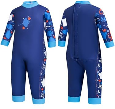 Summshall Baby UV Neoprenanzug | UPF 50+ Sonnenschutz Badeanzug für 0-24 Monate | Schutzanzug Warmhalte Schwimmanzug für Pool, Strand & Wassersport | Chlorbeständig & Schnelltrocknend