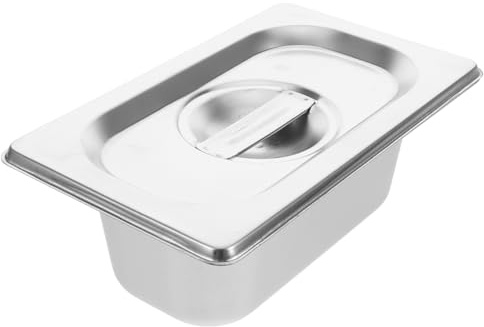 UTHCLO Contenedor de helado de acero inoxidable para helados caseros, caja de almacenamiento reutilizable con tapa para refrigerador y congelador, duradero y fácil de limpiar, acero inoxidable
