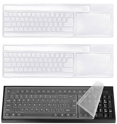 KEMUZ 2 Pièce Housse en Silicone Universelle pour Clavier de Bureau, Protecteur de Clavier Universel, résistante, Protège Touche Flexible et Étanche - Protection Clavier pour Ordinateur avec
