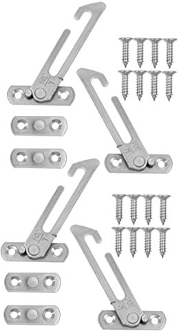 HOLIDYOYO 4piezas Cerraduras De Seguridad Para Ventanas Limitador Fácil De Instalar Topes De Ventana Bloqueo De Apertura
