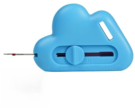 leruiyezs Guía Magnética para Máquina De Coser 2 En 1 con Descosedor Retráctil,Azul,Imanes De Costura En Forma De Nube,Accesorio Universal para Dobladillos Exactos,Costuras Rectas