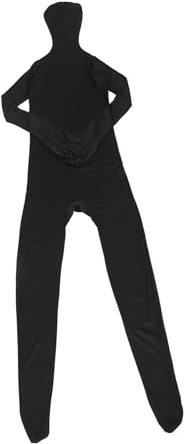 IMIKEYA Disfraz de Cuerpo Completo Negro para Hombre Traje Invisible de Spandex Ajustado para Cosplay Halloween y Fiestas Traje de Ninja para Actuaciones Rol