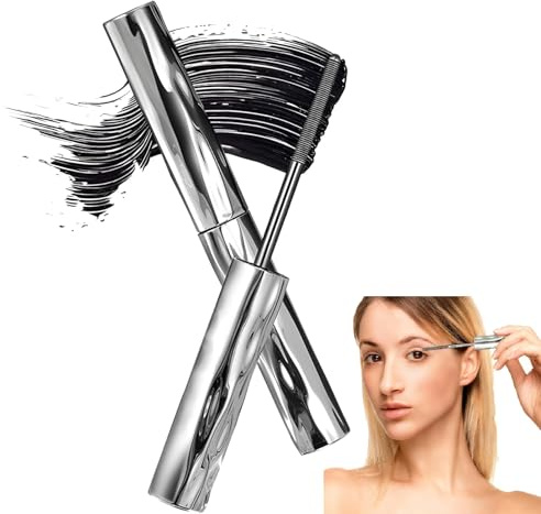 Ultimate Length Mascara, Upgrade 3D Curling Metal Wands Mascaras Black, Waterproof Iron Wand Mascara, Long-Lasting 4D Silk Fiber, No Flaking, No Clumping,