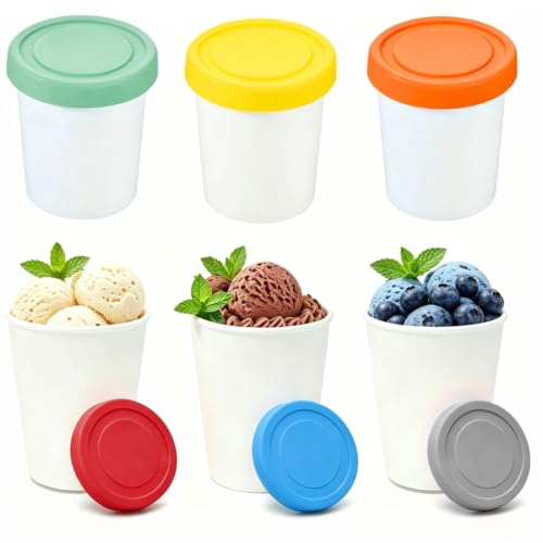 FARYODI 250 ml isbehållare, 6 styck Frysbehållare Is-behållare BPA, livsmedelsbehållare av livsmedelskvalitet För förvaring och tillverkning av glass
