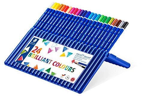 Staedtler Ergosoft Aquarell 156 SB24 triangulära akvarellpennor – blandade färger (låda med 24)