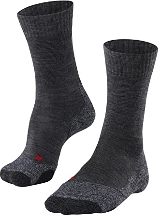 FALKE Men's TK2 Explore M So Wool Thick Anti-Blister 1 Pair Hiking Socks, Grey Asphalt Melange 3180-O, 8-9