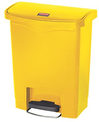 Rubbermaid Commercial Products Slim Jim Step-on Resin Front Step Waste Receptacle Bin 30 Litre Yellow 1883573