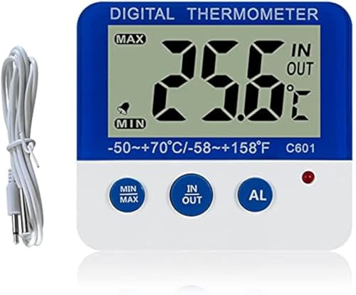 Digital Gefrierschrank/Kühlschrank Thermometer mit Magnet und Stander Gefrierschrank LED-Anzeige Alarm MAX/MIN Memory für Home Küche Restaurants Bars Cafés