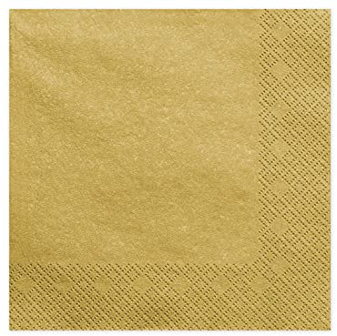 PartyDeco Servietten, 3-lagig, Metallic Gold, 40x40cm, 20 Stck./Pckg. SP40-1-019ME