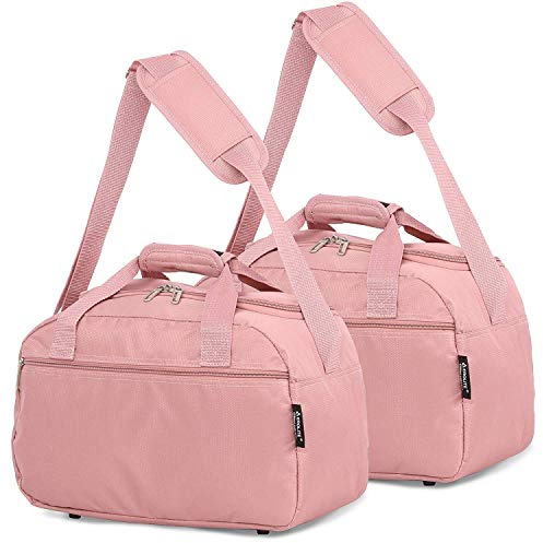 Aerolite 40x20x25cm Ryanair Size Premium Lightweight Foldable Under Seat Flight Travel Carry On Hand Cabin Luggage Duffel Bag Holdall 40x20x25 (Black, Set of 2)