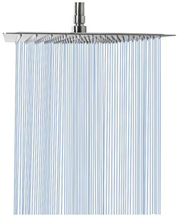 NearMoon Rain Shower Head, High Flow Stainless Steel Square Rainfall Shower, Waterfall Bath Shower Body Covering, Ceiling or Wall Mount (12 Inch, Brushed Nickel)