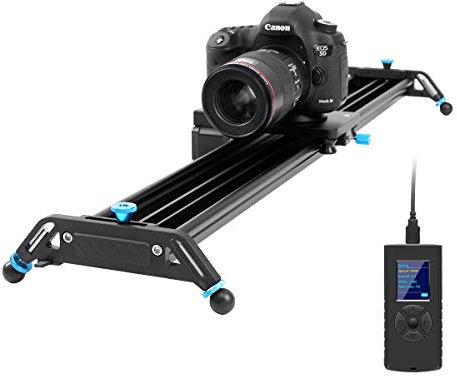 GVM Kamera Slider motorisiert, 80cm Aluminiumlegierung Fotografie Slider, unterstützt Videomodus, Zeitraffer, Horizontal, Tracking und 120° Panoramaaufnahmen für Fotografie Film und Videoaufnahmen