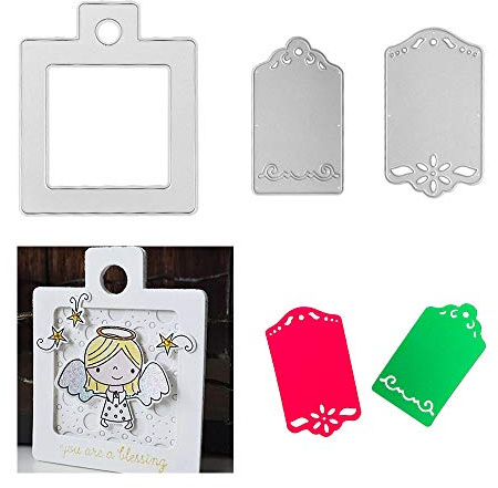 Metal Tags Cutting Dies,Labels Die Cuts Embossing Stencils Template Mould for DIY Scrapbooking Album Decorative Paper Dies Card Making