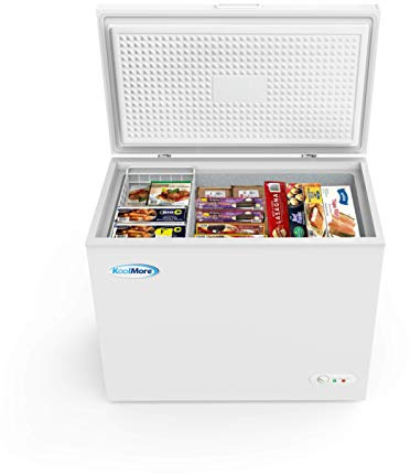 KoolMore SCF-7C Deep Chest Freezer with Two Wire Basket, 7 cu. ft. Food and Meat Storage, for Commercial and Home Use ETL Certification, White