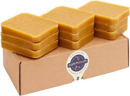 Earthbreath Beeswax Blocks - 900g - Pure Natural Premium Quality Cosmetic Grade Wax - Great for DIY Candles, Food Wraps, Cosmetics, Lip Balm, Soap, Polish, etc. - Arts Crafts Materials