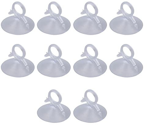 10 Stück Durchsichtige Kunststoff-Saugnapfe mit Schlaufen, Autoglas-Windschutzscheiben-Sonnenschutz, Klare Saugnäpfe, Strapazierfähige Saugnäpfe für Glasoberflächen