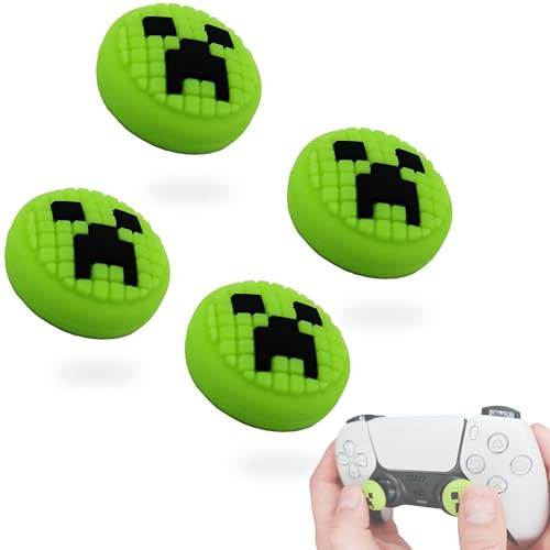 MatoSan® Lot de 4 Capuchons en Silicone pour Manette PS5, Xbox One, Edge - Accessoire de Style Minecraft pour PlayStation 5