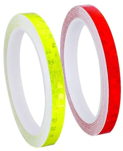 BZKSER Reflektorband Selbstklebend - 2Rolle Reflektierendes Klebeband Warnklebeband Sicherheitsband-Conspicuous Warning Tape Wasserdicht Aufkleber für Fahrrad,Autos,Motorrad,Helme,Fahrzeug(10mm x 8m)
