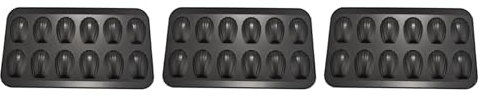 TsoLay 6 paquetes de ollas antiadherentes Madeleine, 12 con bandeja para hornear pasteles de concha, bandeja antiadherente para hornear, color negro