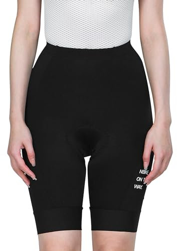 INBIKE Radlerhose Damen Gepolstert mit Tasche Kurz Sommer Sport Fahrradhose Radhose Sitzpolster Fahrrad Hose Rennrad Radsport Fahrradbekleidung Schwarz M