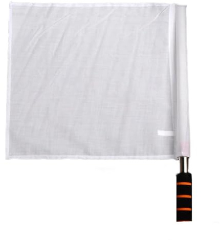 Drapeaux pour Juge de Touche Drapeau d'arbitre coloré, antidérapant, Absorption de la Sueur, Drapeaux de Juge de Ligne de Football réutilisables, 1 pièces, 4 Couleurs(White)