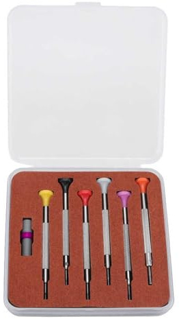 SagaSave 6 stycken reparationsskruvmejselset, halkfritt S2-stål, 0,8 mm, 1 mm, 1,2 mm, 1,4 mm, 1,6 mm, 1,8 mm, 1,2 mm, skruvmejsel för urmakare