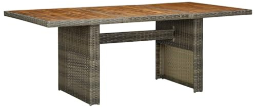 6-Piece Brown Modern Garden Dining Table Set with Furniture Outdoor Acacia Wood and Steel Frame for Patio