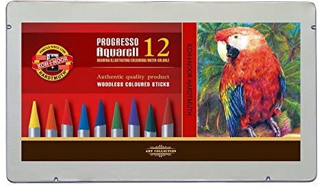 KOH-I-NOOR Progresso Woodless Aquarell Coloured Pencil Set (Set of 12)