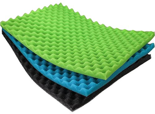LTWHOME Aquarien Filter Filtermaterial Schwammpad Schaumstofffilter, übergroßes Filterpad kann zugeschnitten Werden 25 X 18 (Pack of 1 Set)