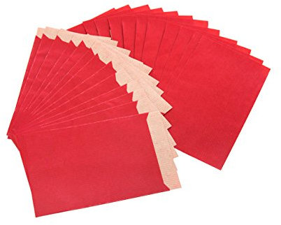 Logbuch-Verlag 100 kleine Papiertüten rot 13 x 18 cm + 2 cm Lasche - Mini Geschenktüte Verpackung Tüte aus Papier - Flachbeutel zum Verpacken