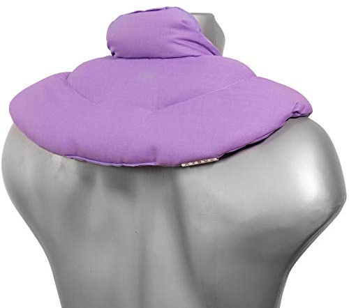 Coussin de nuque avec col montant - Mauve - Coussin aux pépins de raisin - Coussin épaules, haut du dos et cou Coussin Nuque