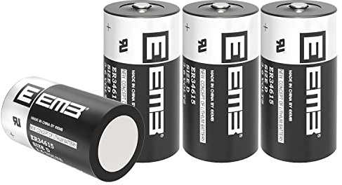 EEMB ER34615 D Cell Baterías 3.6V Lithium Baterías High Capacity Li-SOCL₂ no Recargable Baterías LS-33600 SB-D02 XL-205F para máquinas Herramienta CNC, programadores(4)
