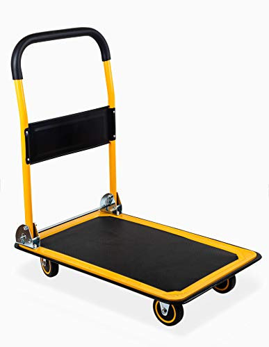MaxWorks 80876 Chariot à Plateforme Pliable pour Camion, capacité 158,7 kg, Noir et Jaune : 73 x 47,6 x 83,8 cm