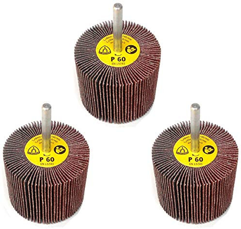 Klingspor KM 613 Fächerschleifer/Lamellenschleifer | 60 x 50 mm (Schaftdurchmesser: 6 mm) | 3 Stück | Körnung: 120