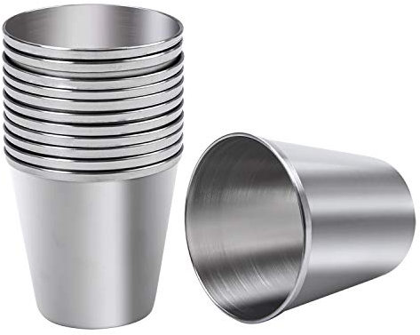 Ruisita 12 Pieces Stainless Steel Shot Cups Stainless Steel Shot Glass Drinking Tumbler (1 Ounce/30 ml)