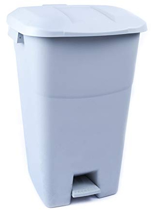Tayg 60 liters soptunna med pedal, grå bas och grått lock