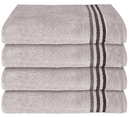 Schiesser Handtuchset Skyline Color - 4-teilig - 50 x 100 cm - Hellgrau