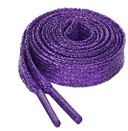 Allegra K Glitter Shiny Metallic Flat Sneakers Shoelace Shoe Laces Strings | Shiny metalli, Sparkling look, Fashion style, Parties everyday used, Match sport style