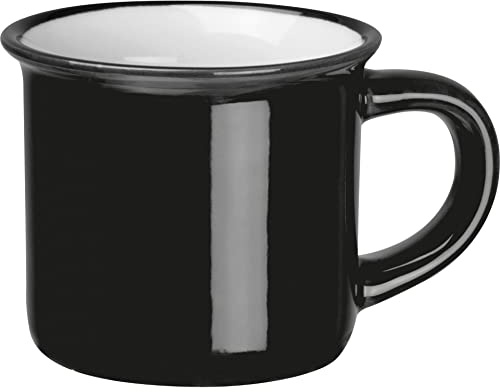 Set di 4 tazze da espresso in ceramica dal look retrò vintage da 60 ml con aspetto nostalgico (nero (4))