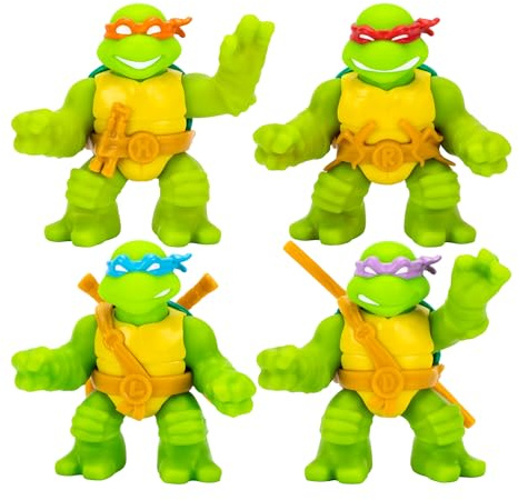 Heroes of GOO JIT Zu Teenage Mutant Ninja Turtles, Super Oozy Spielzeugfiguren, klassischer Donatello, klassischer Michelangelo, klassischer Leonardo und klassischer Raphael, mit verschiedenfarbigen