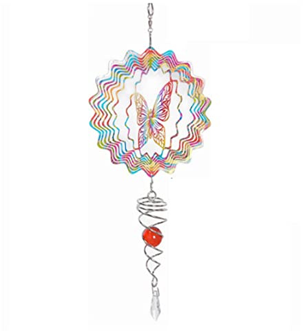 Lckiioy Spinner de Viento Giratorio Mariposa PáJaros DecoracióN del Hogar HabitacióN JardíN DecoracióN Colgante BalcóN Al Aire Libre CarillóN de Viento de Cristal