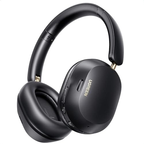 UGREEN HiTune Max5c Bluetooth Kopfhörer Over Ear mit Hybrid Active Noise Cancelling, Hi-Res Audio, LDAC, 75h Akku, Bluetooth 5.4, Spatial Audio, EQ in App, Duale Verbindung (Schwarz)