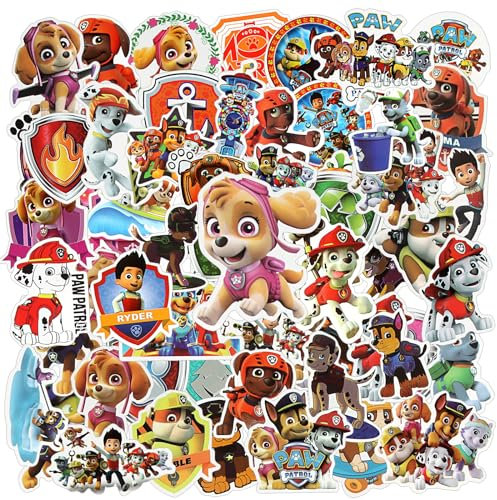 Hund Patrol Sticker, 100 Stück Dog Aufkleber Kinder, Wasserfest Cute Stickers für Koffer Fahrrad Laptop Autos DIY Tattoo, Bulk-Aufkleber für Kindergeburtstag Mitgebsel Festival Party Deko