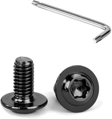 Tunejoy 20 Pièces Vis à Tête Bombée Torx avec Bride Noir M6 x 12 mm Vis à Six Pans Creux en Acier Inoxydable A2 V2A Boulons à Tête Hexagonale avec Clé T30 Filetage Complet