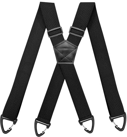 MDLSDE Bretelles pour Hommes, Bretelles Homme Larges Réglables en Longueur Type Y avec 3 Boucle Triangulaire Antidérapante Portables Sous les Vêtements pour Pantalons de Travail Ski et Salopettes