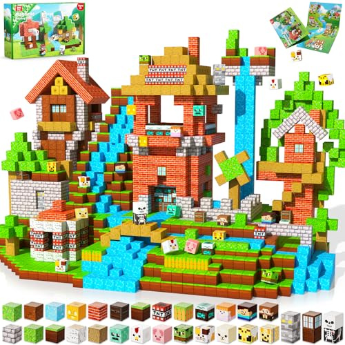ToyUnited Bloques magnéticos con aventuras mágicas en el río: 300 piezas de bloques magnéticos – Construye tu propia caza del tesoro con figuras y paisajes creativos